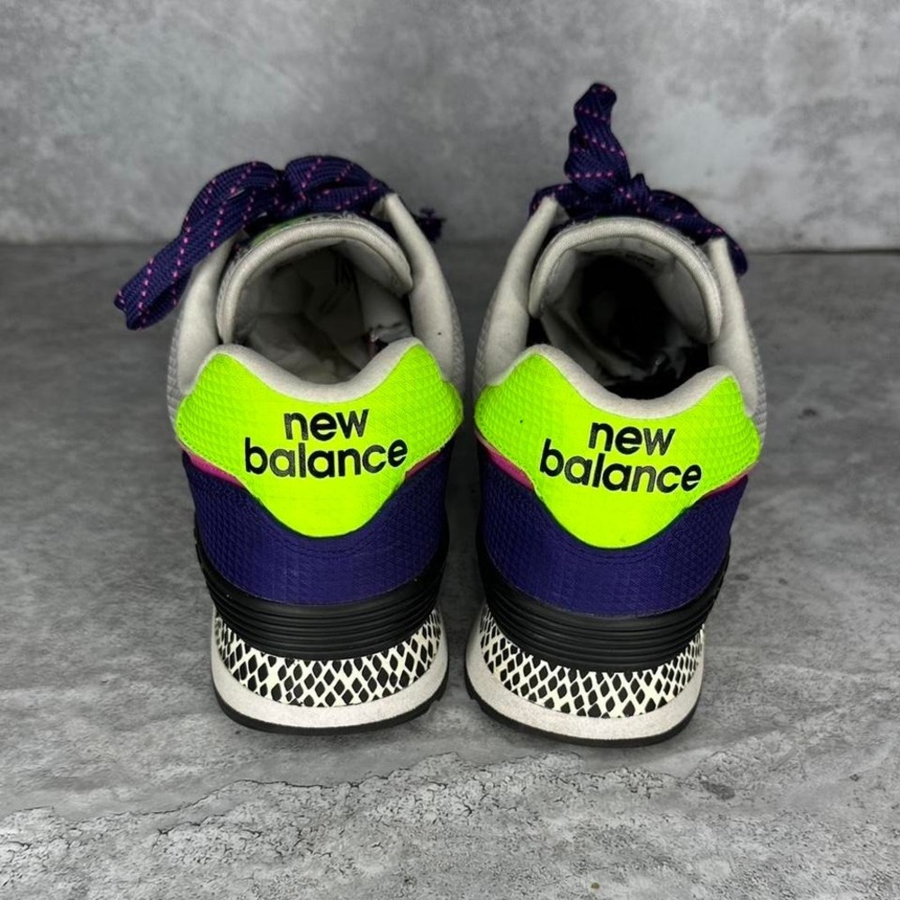 Women's New Balance 574 Purple Neon Green Pink Athletic Sneakers Shoes Size 7.5 - Picture 6 of 8